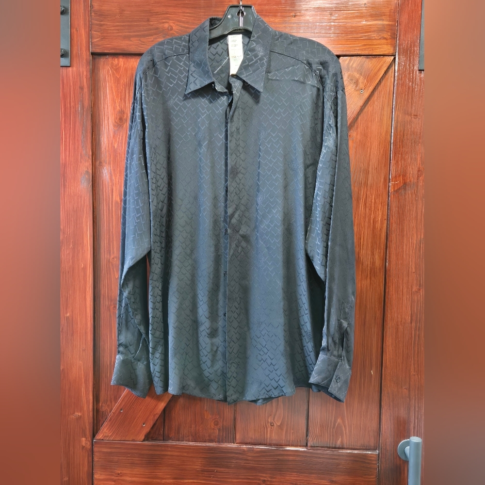 Men's Dark Green Patterned Shirt
